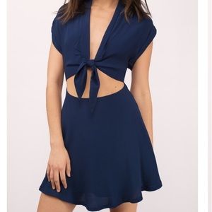 Tobi navy front tie dress